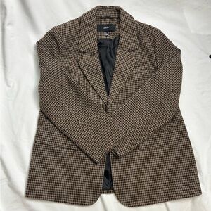 Vero Moda Houndstooth Blazer - Brown and Black